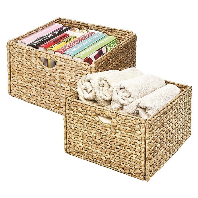 slide 4 of 4, Seville Classics Woven Hyacinth Storage Cube Basket, 2 ct