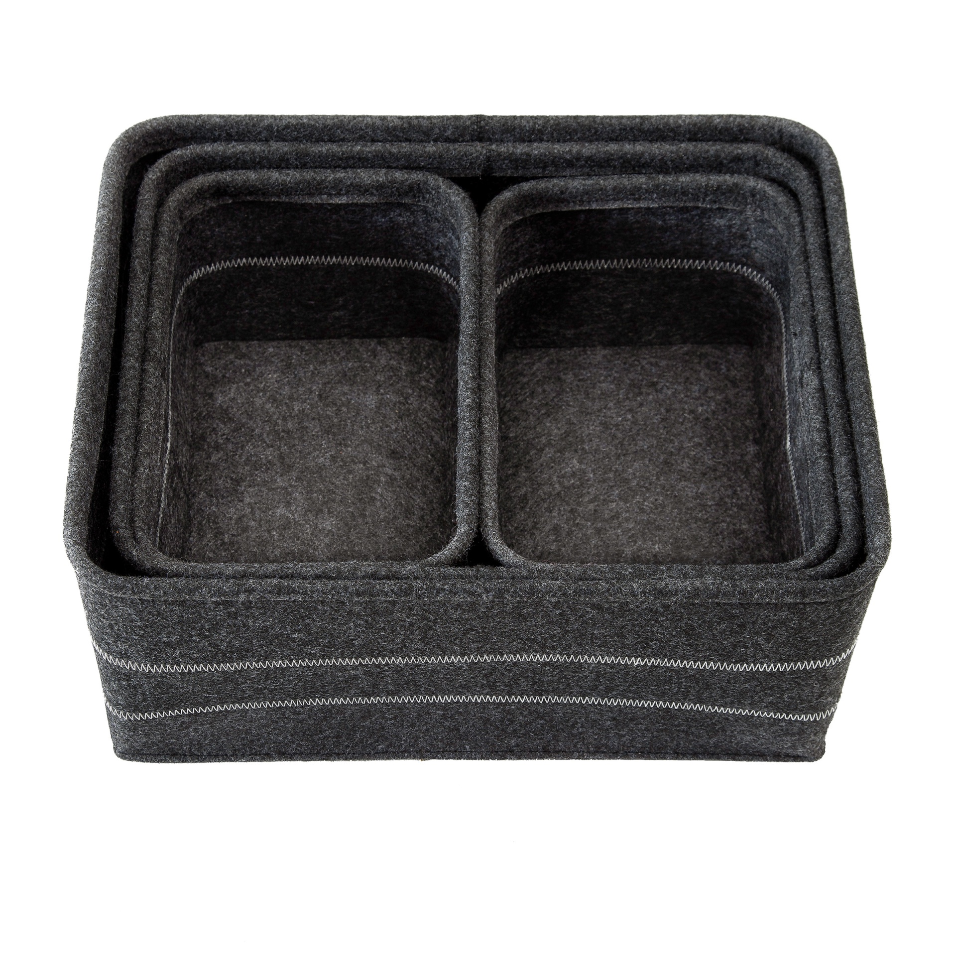 slide 2 of 4, Seville Classics Inc Seville Classics Felt Storage Baskets Set, 