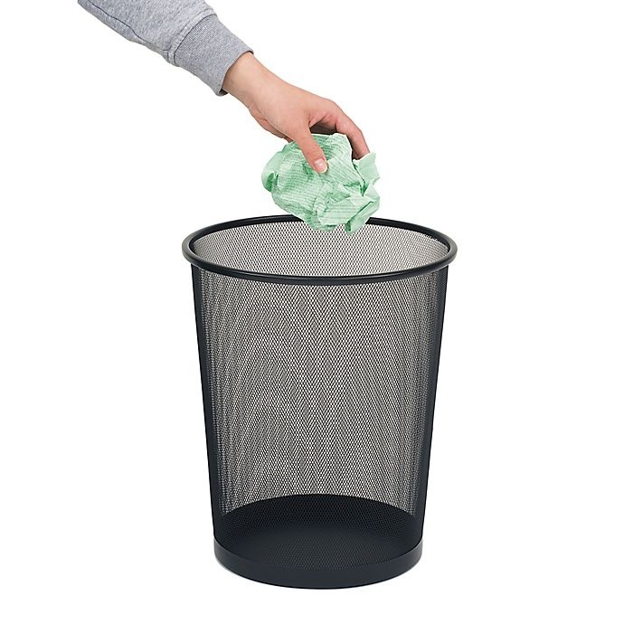 slide 2 of 4, Seville Classics Mesh Metal Wastebasket - Black, 6 gal