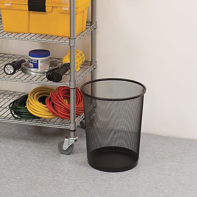 slide 3 of 4, Seville Classics Mesh Metal Wastebasket - Black, 6 gal