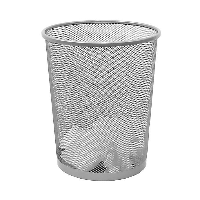 slide 2 of 5, Seville Classics Mesh Metal Wastebasket - Chrome, 6 gal