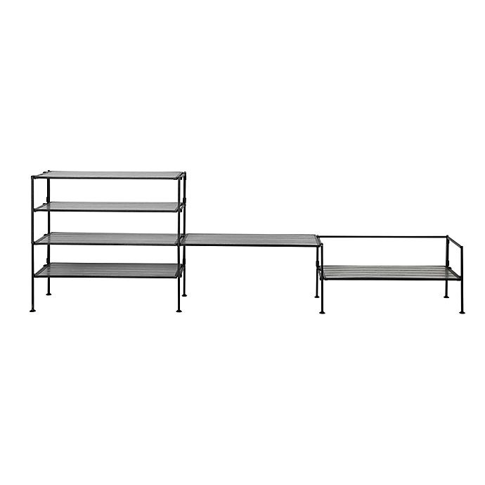 slide 4 of 9, Seville Classics 2-Tier Iron Stackable Shoe Storage Rack - Grey, 1 ct