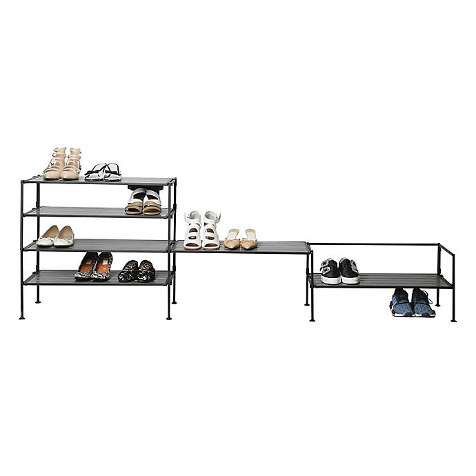 slide 5 of 9, Seville Classics 2-Tier Iron Stackable Shoe Storage Rack - Grey, 1 ct