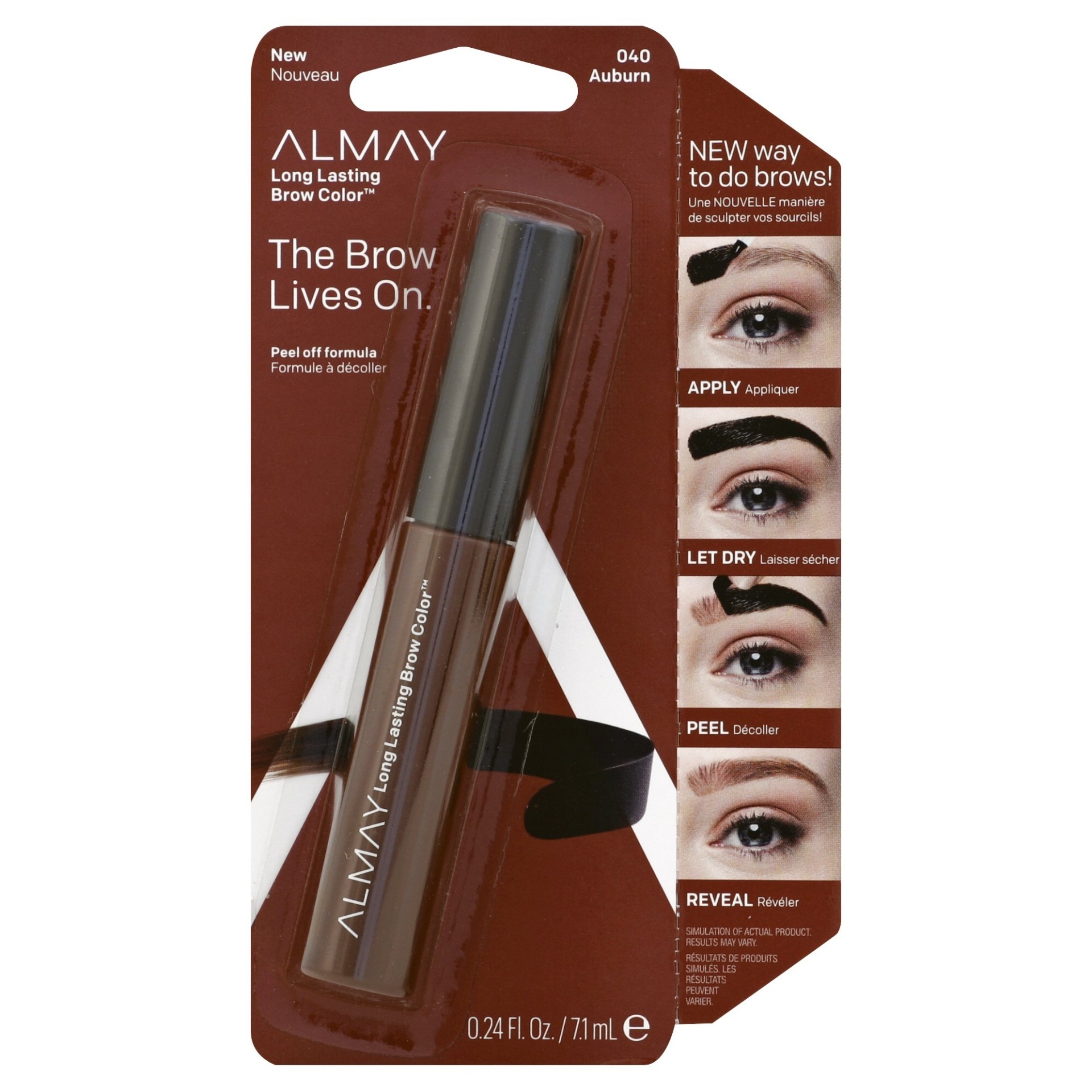 slide 1 of 1, Almay Long Lasting Brow Color Peel Off Formula - 020 Brown, 7.1 ml