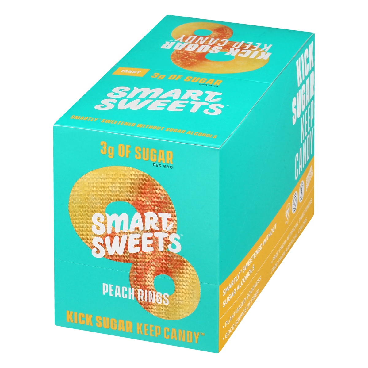 slide 3 of 10, SmartSweets Peach Rings - Tangy, 12 ct