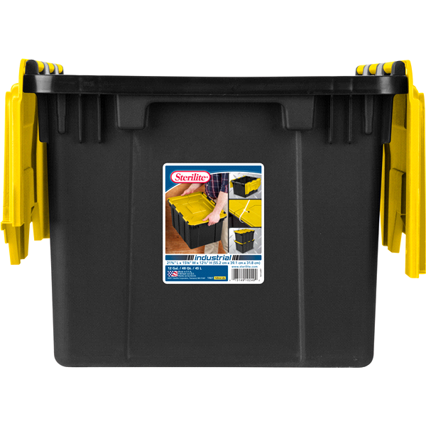 slide 1 of 1, Sterilite Hinged Industrial Tote, 12 gal