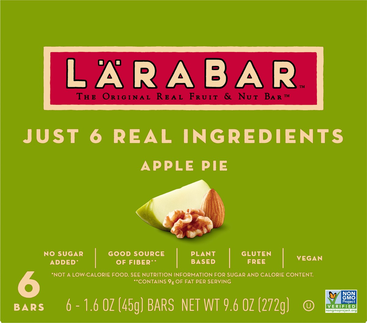 slide 7 of 11, LÄRABAR Apple Pie, Gluten Free Vegan Fruit & Nut Bars, 1.6 oz bars, 6 ct, 6 ct
