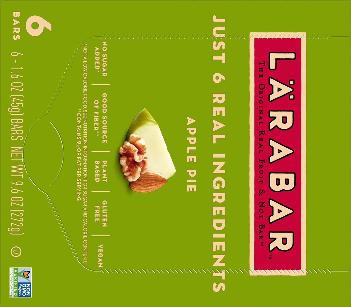 slide 9 of 11, LÄRABAR Apple Pie, Gluten Free Vegan Fruit & Nut Bars, 1.6 oz bars, 6 ct, 6 ct