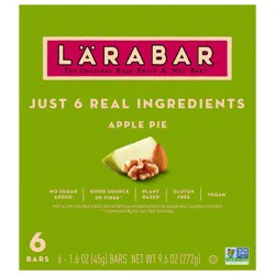 LÄRABAR Apple Pie, Gluten Free Vegan Fruit & Nut Bars, 1.6 oz bars, 6 ct
