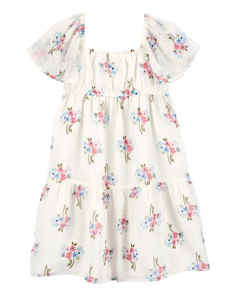 slide 3 of 4, Carter's Kid Floral Tiered Dress Multi 14, 1 ct