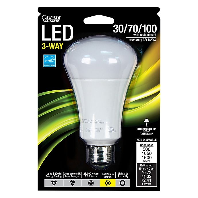 slide 2 of 2, Feit Electric 30/75/100 Watt A19 3-Way Replacement Non-Dimmable LED Bulb, 1 ct