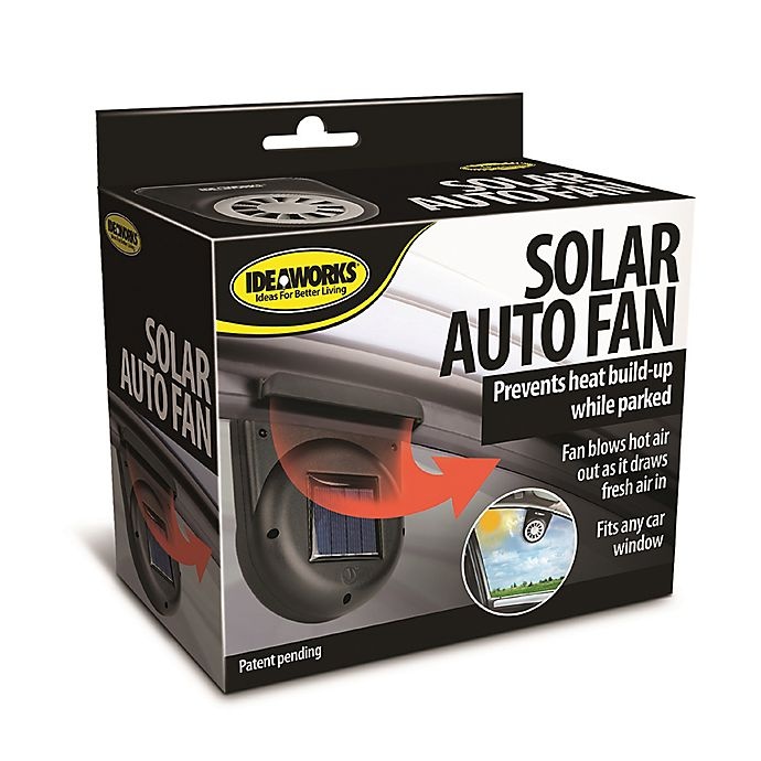 slide 3 of 3, IdeaWorks Solar Auto Fan - Black/Silver, 1 ct
