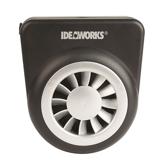 slide 1 of 3, IdeaWorks Solar Auto Fan - Black/Silver, 1 ct