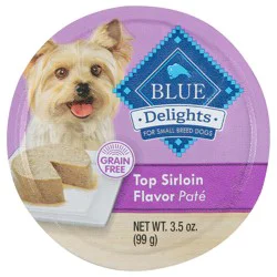 Blue Buffalo Blue Delights Grain Free Pate Top Sirloin Flavor Dog Food for Small Breed Dogs 3.5 oz