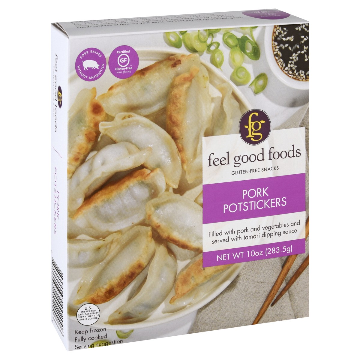 slide 2 of 9, Feel Good Foods Pork Potstickers, 10 oz