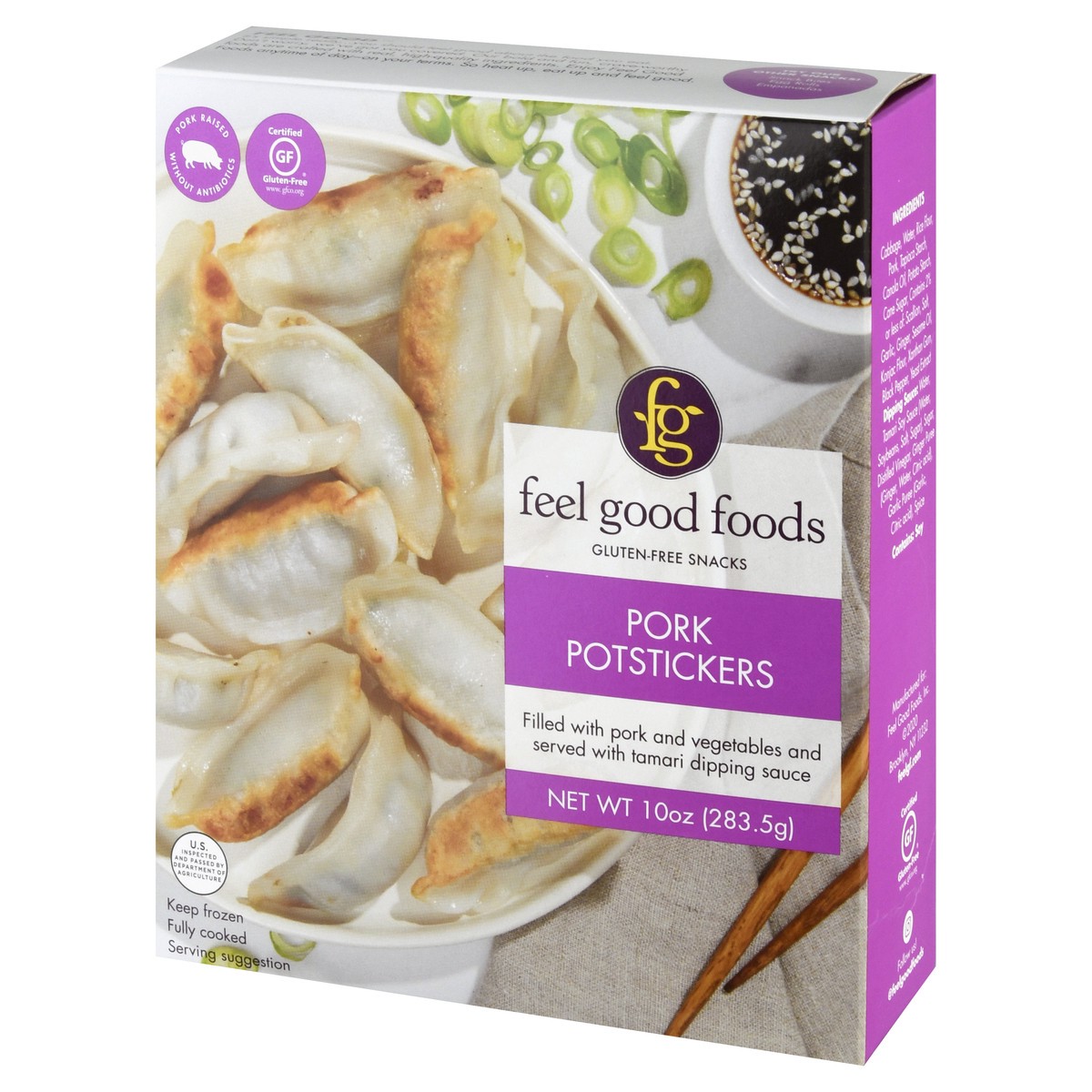 slide 3 of 9, Feel Good Foods Pork Potstickers, 10 oz