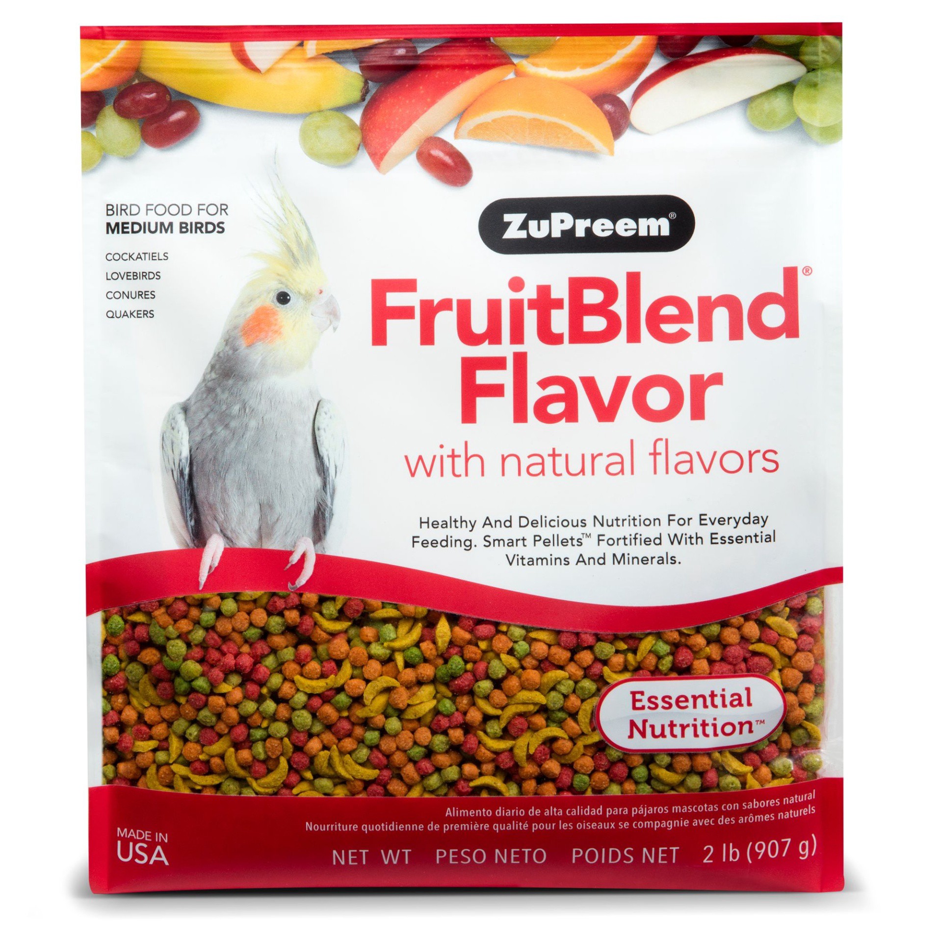 slide 1 of 1, ZuPreem AvianMaintenance FruitBlend Premium Bird Diet for Medium Birds, 2 lb