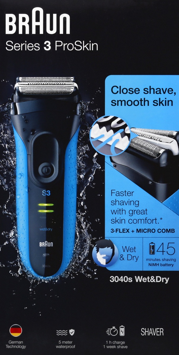 slide 5 of 7, Braun Series 3 ProSkin 3040s Wet & Dry Shaver, 1 ct