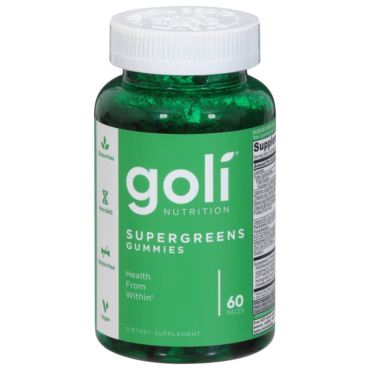 slide 1 of 1, Goli Nutrition Supergreens 60 Gummies, 60 ct