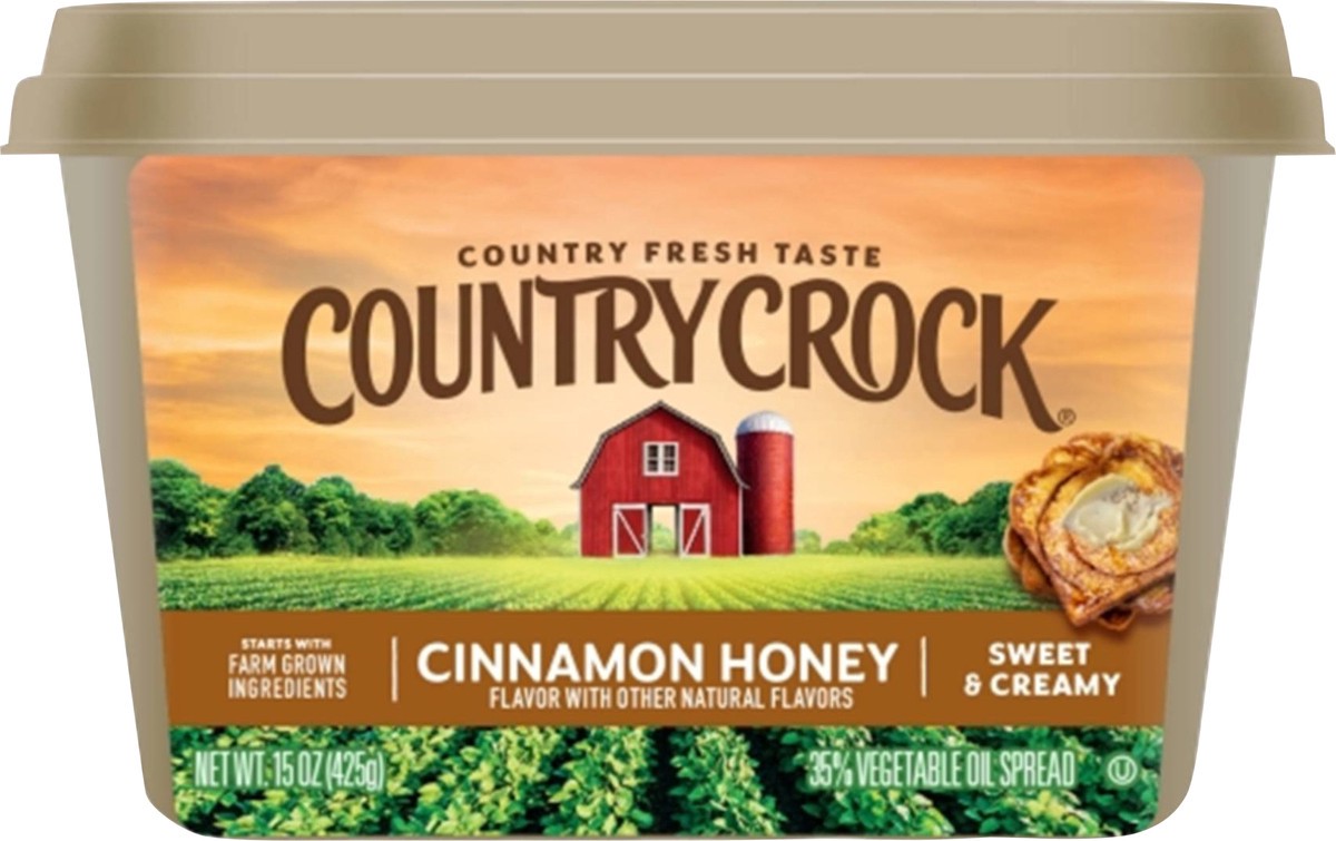 slide 5 of 12, Country Crock 35% Cinnamon Honey Vegetable Oil Spread 15 oz, 15 oz