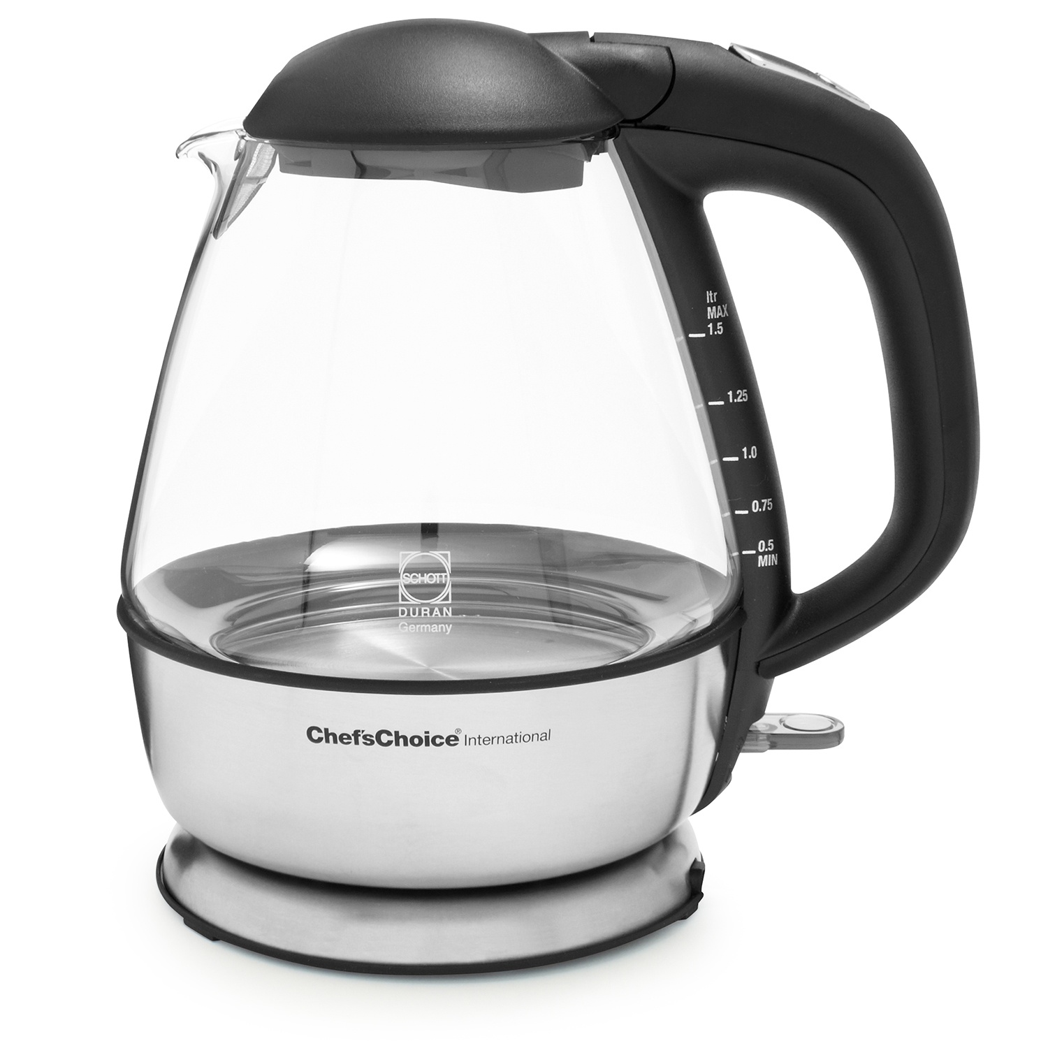 slide 1 of 1, Chef's Choice Chef’sChoice Cordless Electric Glass Kettle, 1.5 qt