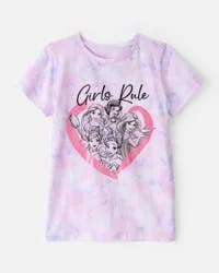 Carter's Kid Disney Princess Girls Rule Tie-Dye Short-Sleeve Graphic Tee - Purple/Pink Multi 4