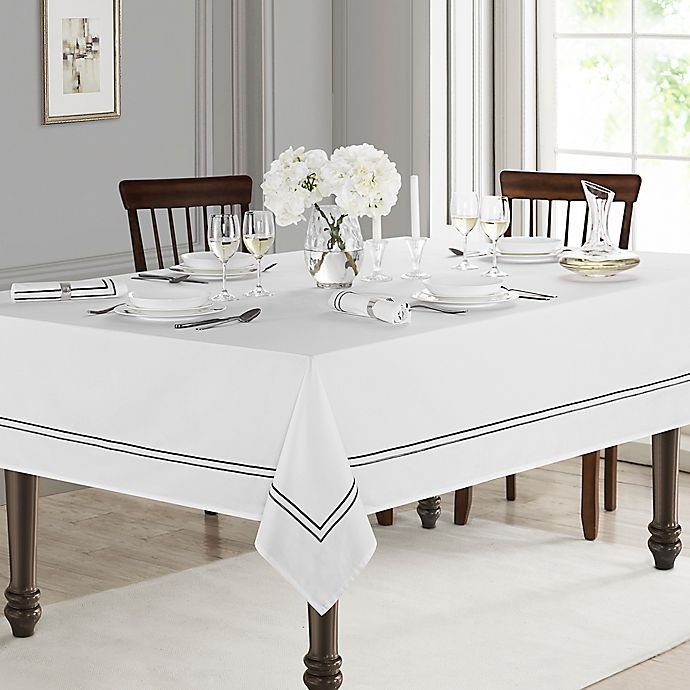 slide 2 of 2, Wamsutta Duo Oblong Tablecloth - Grey, 52 in x 70 in