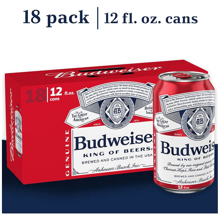 slide 2 of 5, Budweiser Beer, 18 ct