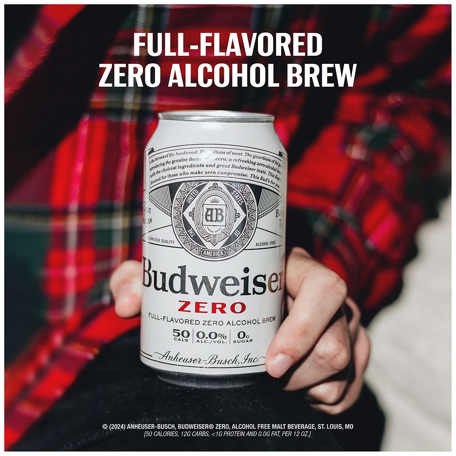slide 4 of 5, Budweiser Zero Beer, 12 Pack 12 fl. oz. Cans, 12 ct; 12 fl oz
