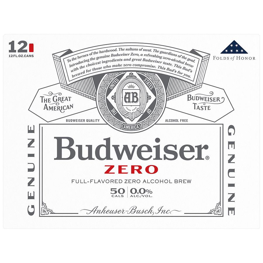 slide 5 of 5, Budweiser Zero Beer, 12 Pack 12 fl. oz. Cans, 12 ct; 12 fl oz