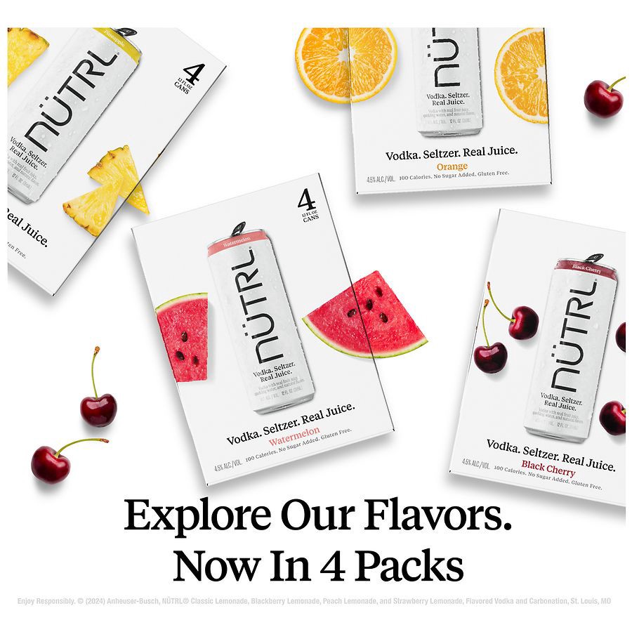 slide 3 of 5, Nutrl Lemonade Vodka Seltzer Variety Pack 8 - 12 fl oz Cans, 8 ct