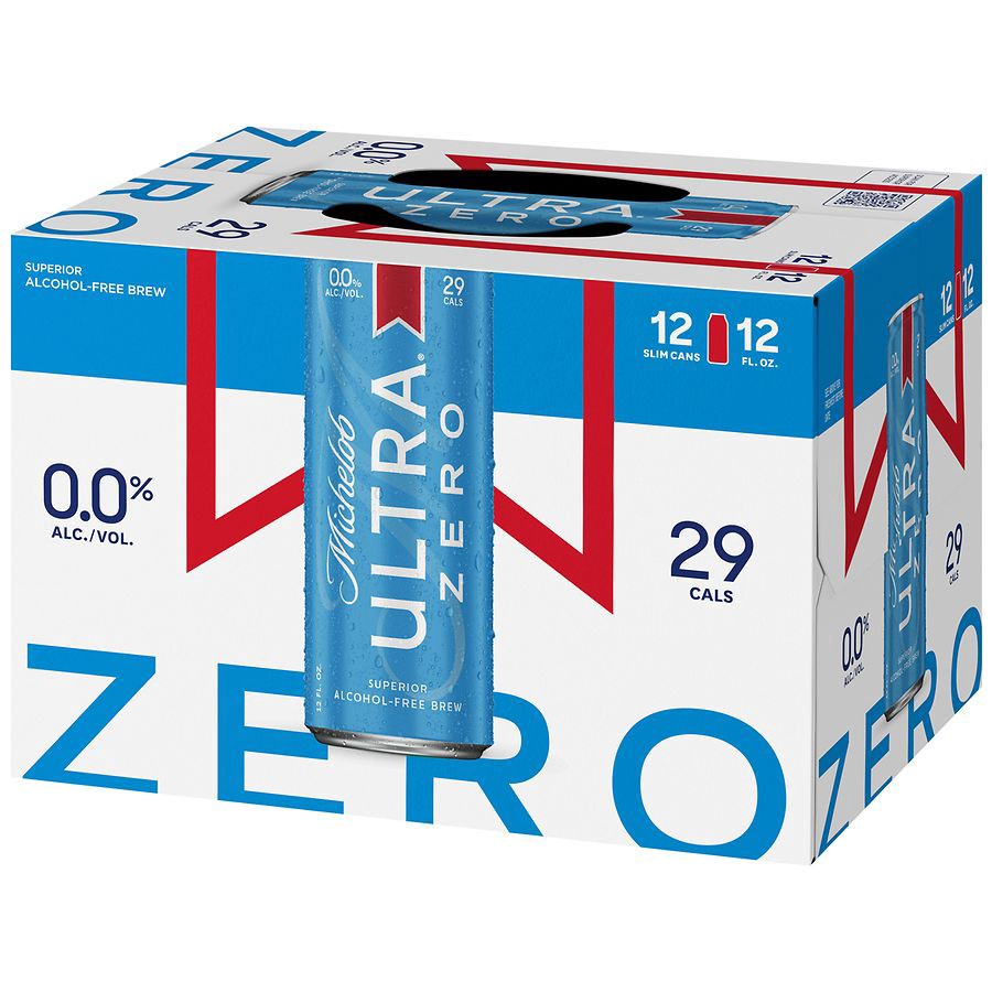 slide 3 of 5, Michelob Ultra Zero 12 pk 12 oz Cans, 12 ct; 12 oz