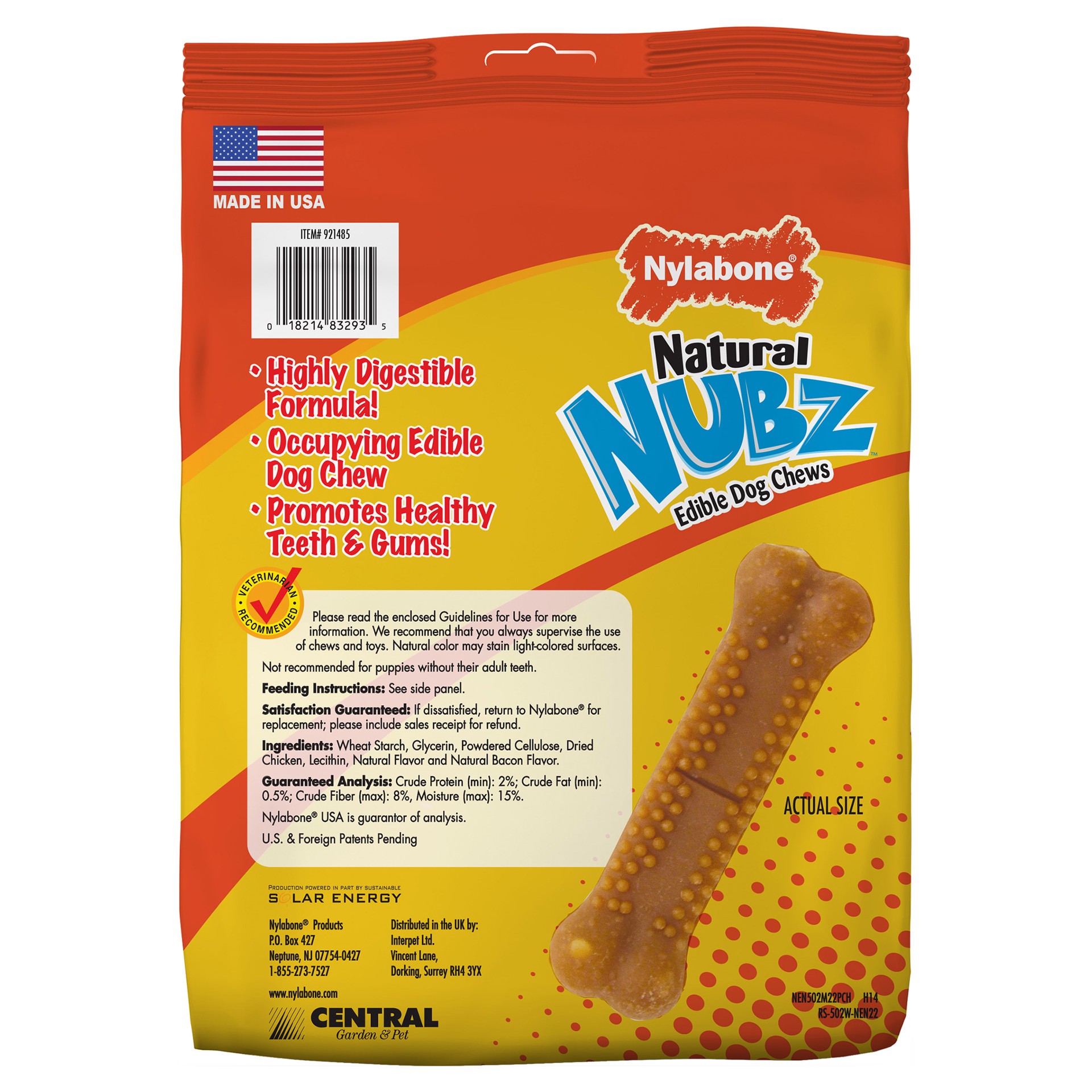 slide 2 of 2, T.F.H. Publications Nylabone Nubz Edible Dog Chews, 2.65 lbs, 