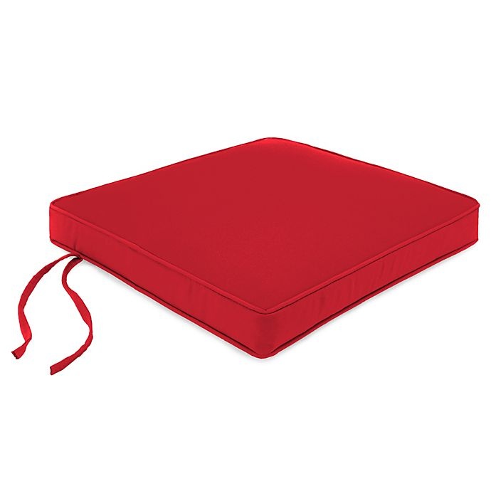 slide 1 of 1, 20-Inch Boxed Edge Seat Cushion - Sunbrella Canvas Jockey Red, 1 ct