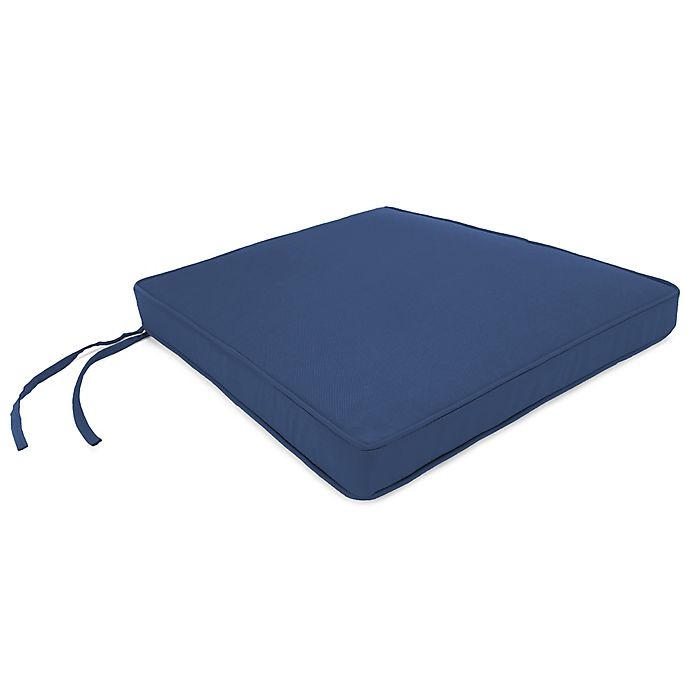 slide 1 of 1, Solid Trapezoid Boxed Edge Chair Cushion - Sunbrella Canvas Navy, 1 ct