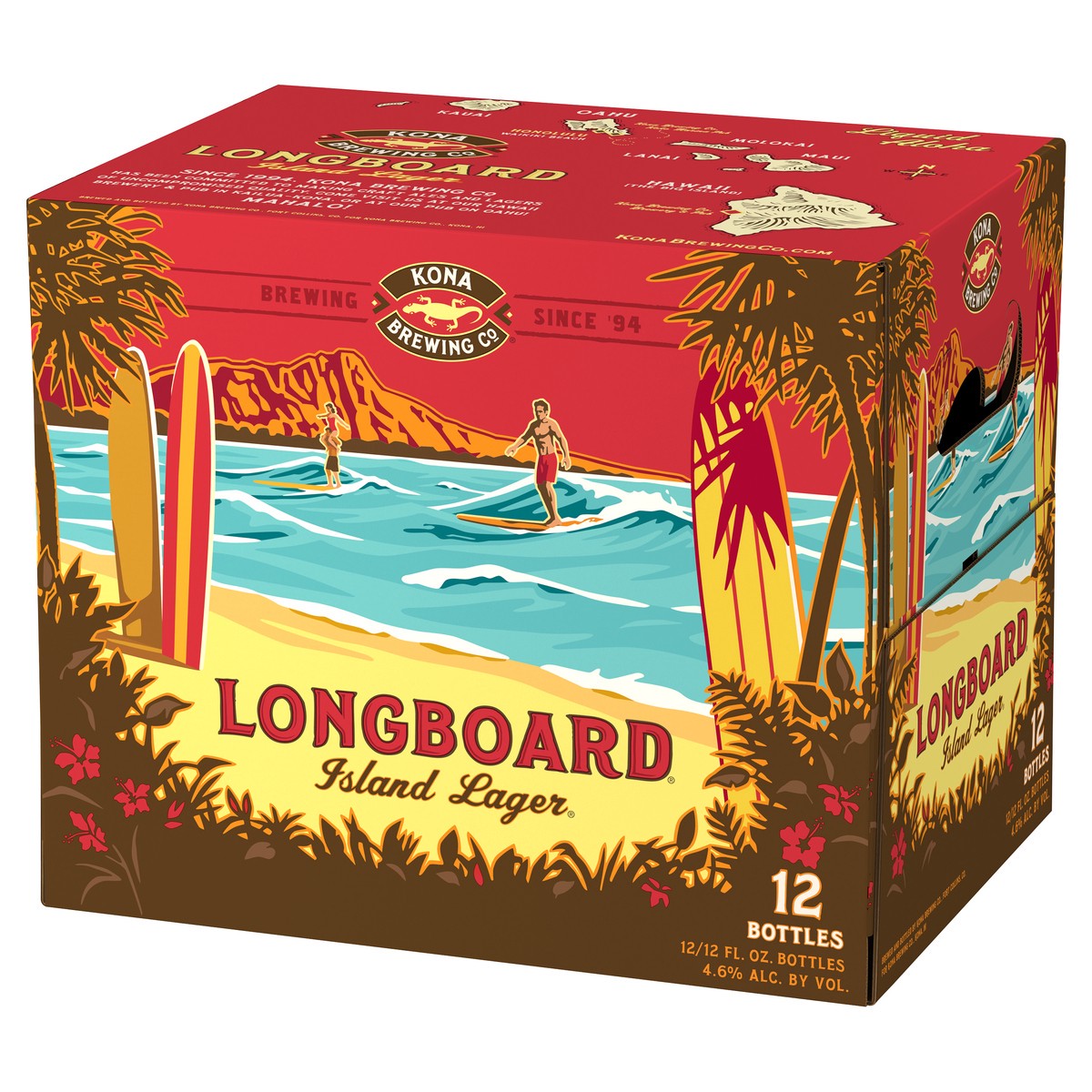 slide 2 of 11, Kona Brewing Co.. Longboard Island Lager Beer, 12 Pack Beer, 12 FL OZ Bottles, 144 fl oz