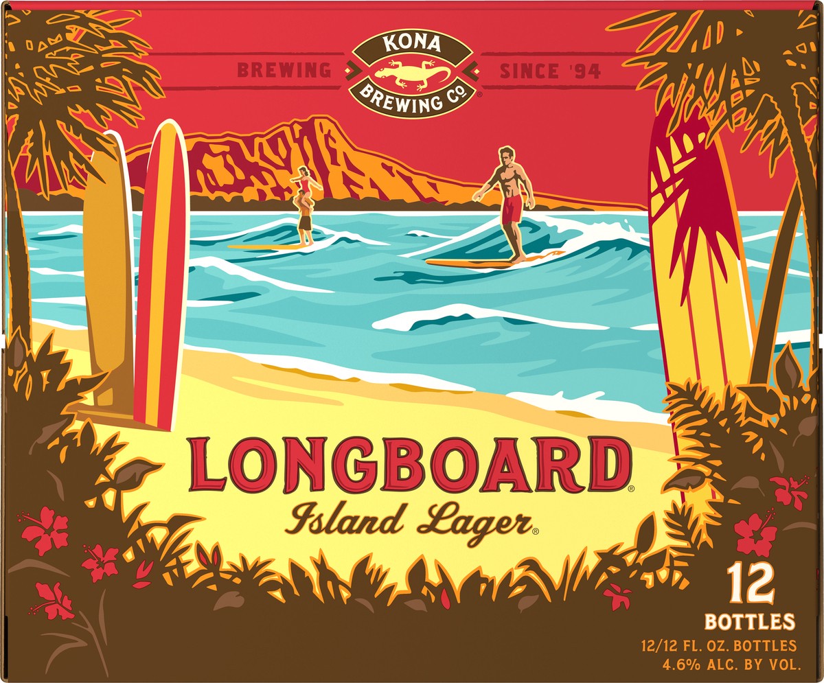 slide 7 of 11, Kona Brewing Co.. Longboard Island Lager Beer, 12 Pack Beer, 12 FL OZ Bottles, 144 fl oz