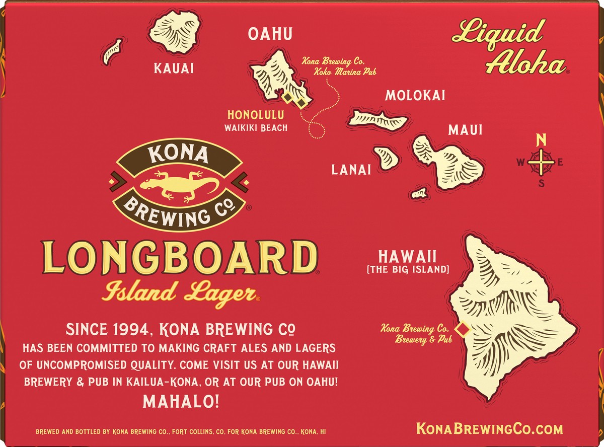 slide 4 of 11, Kona Brewing Co.. Longboard Island Lager Beer, 12 Pack Beer, 12 FL OZ Bottles, 144 fl oz