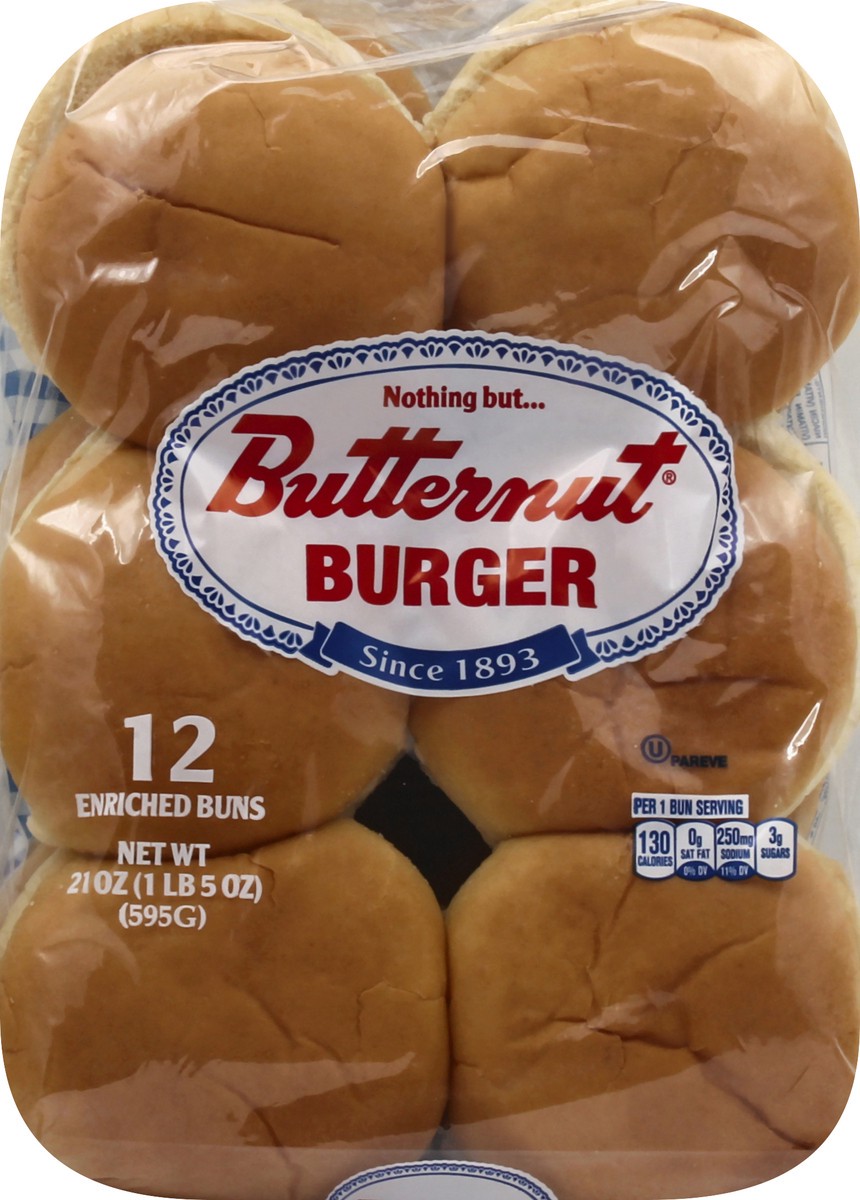 slide 2 of 13, Butternut Burger Buns 12 ea, 12 ct