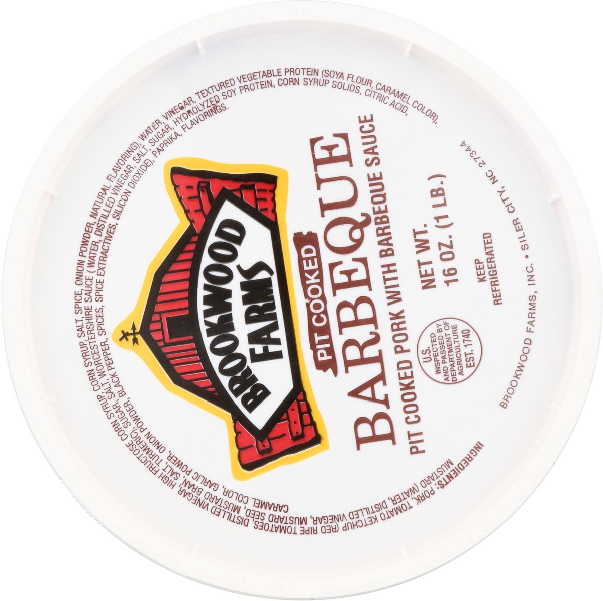 slide 9 of 9, Brookwood Farms Pit Cooked Pork with Barbeque Sauce 16 oz, 16 oz
