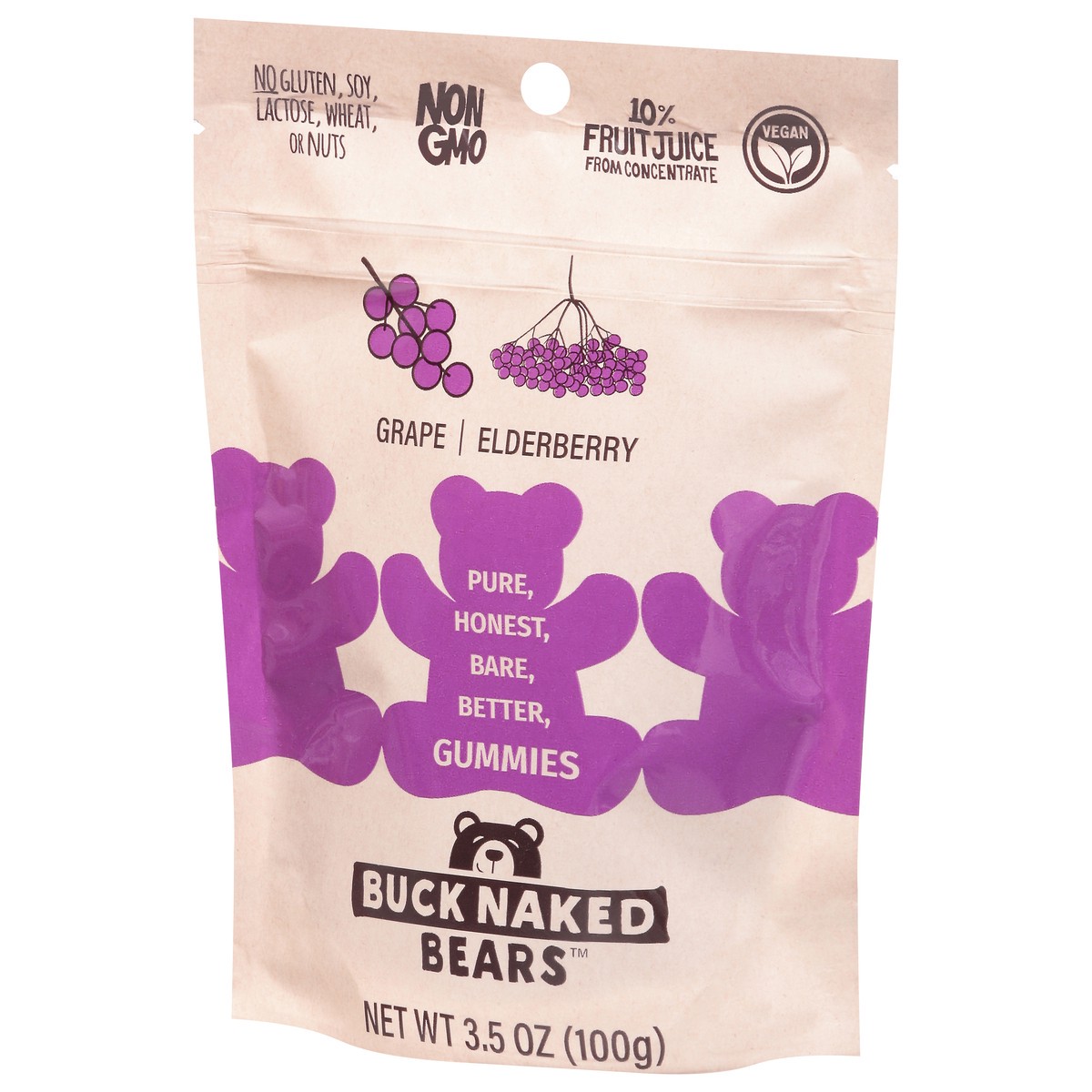 slide 6 of 13, Buck Naked Bears Grape/Elderberry Gummies 3.5 oz, 3.5 oz