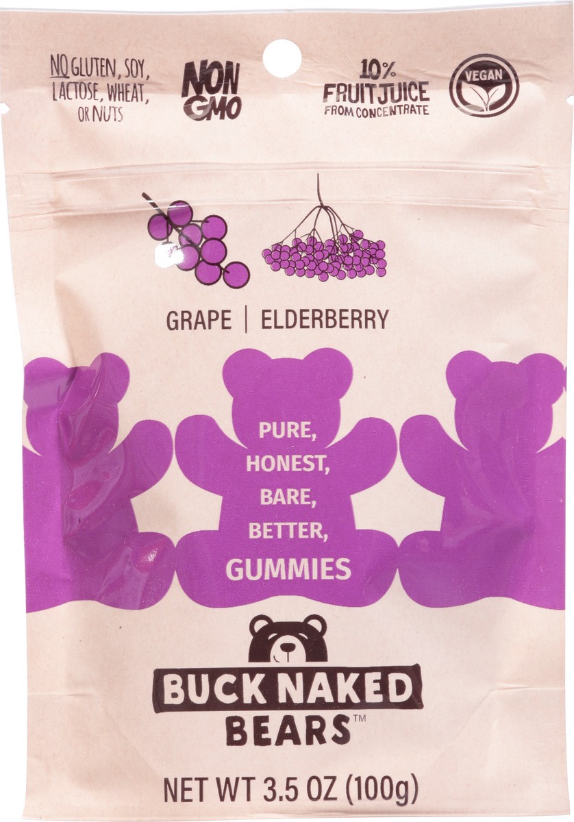 slide 13 of 13, Buck Naked Bears Grape/Elderberry Gummies 3.5 oz, 3.5 oz