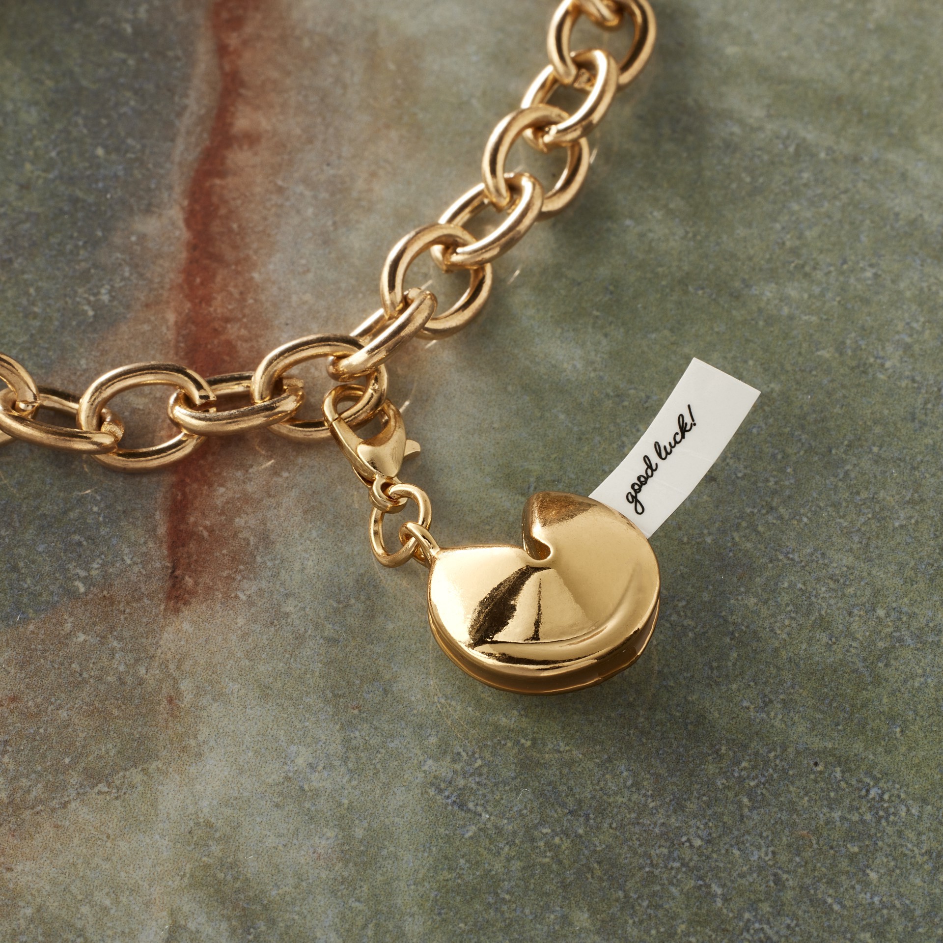 slide 3 of 3, Gold Fortune Cookie Charm By Bead Landing, 16 mm charm size