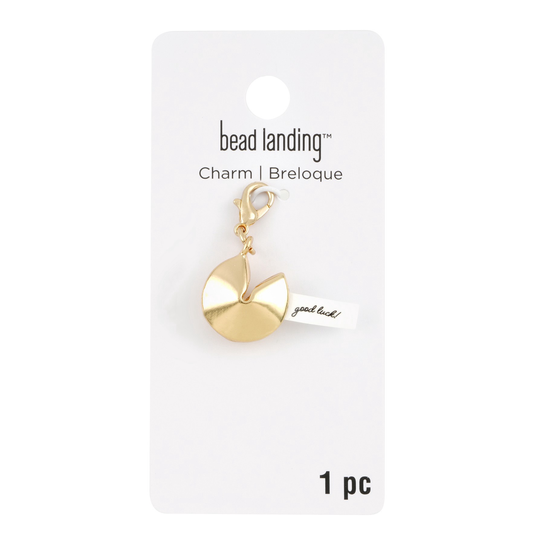 slide 2 of 3, Gold Fortune Cookie Charm By Bead Landing, 16 mm charm size