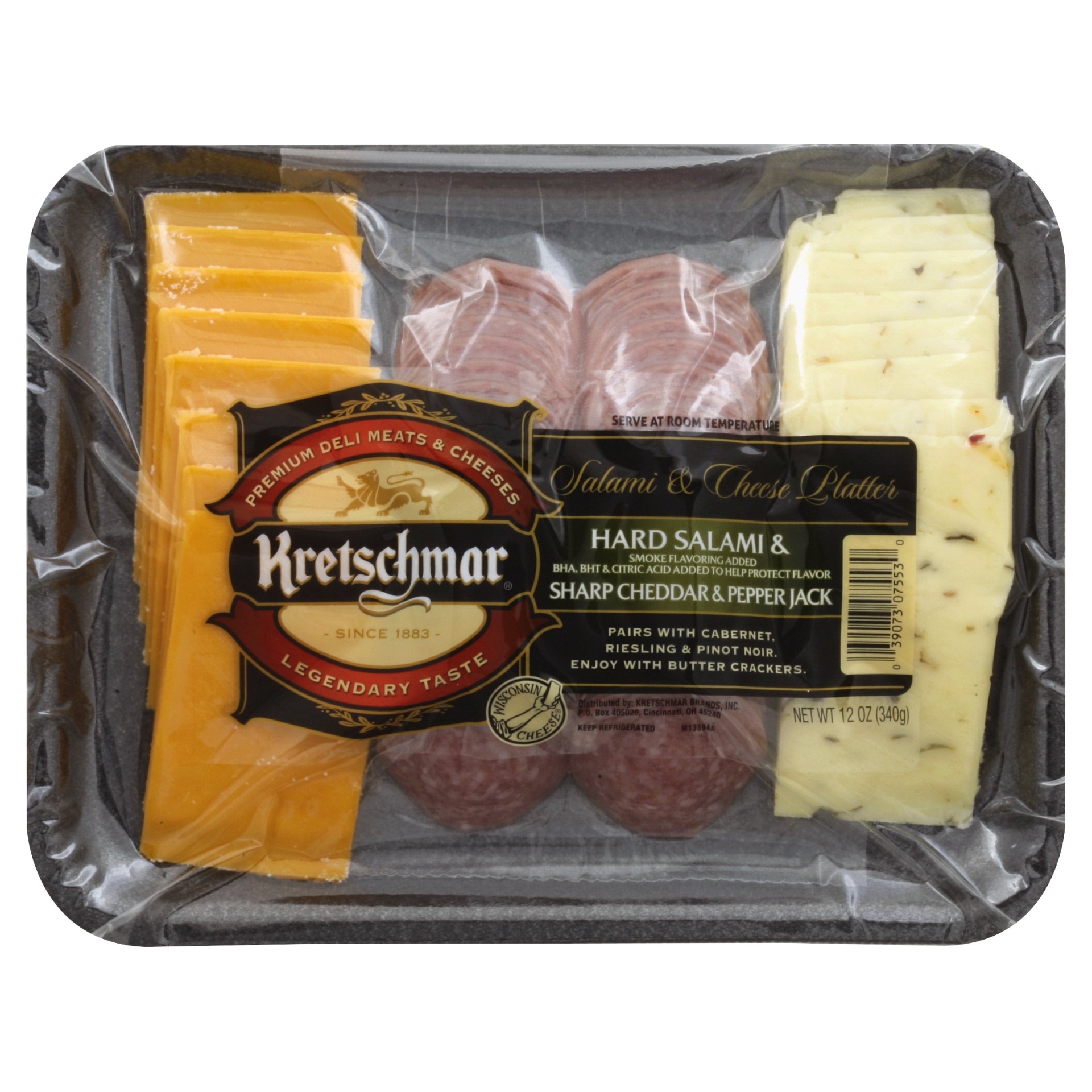 slide 1 of 4, Kretschmar Salami & Cheese Platter 12 oz, 12 oz