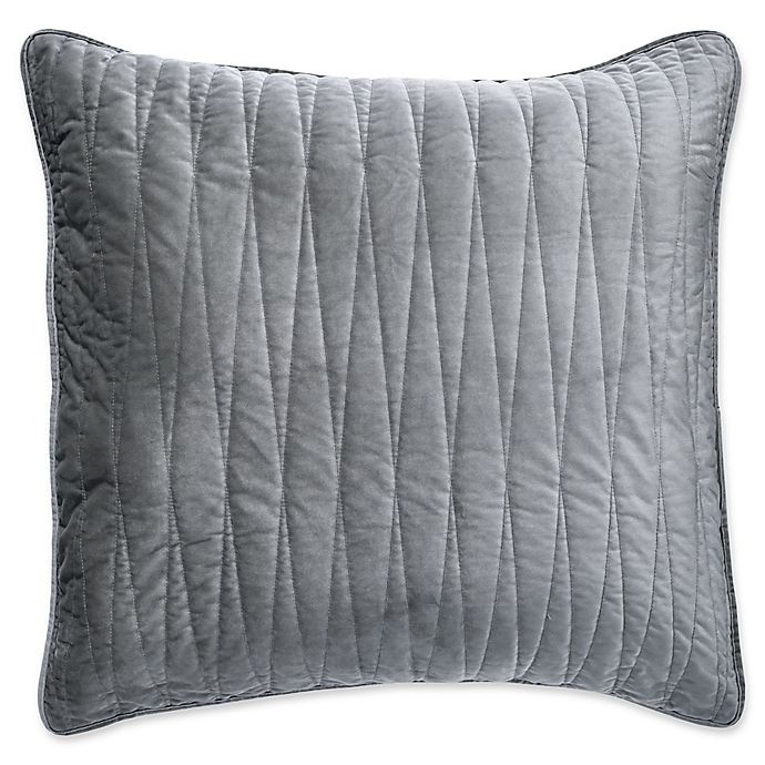 slide 1 of 1, Brielle Velvet European Pillow Sham - Grey, 1 ct