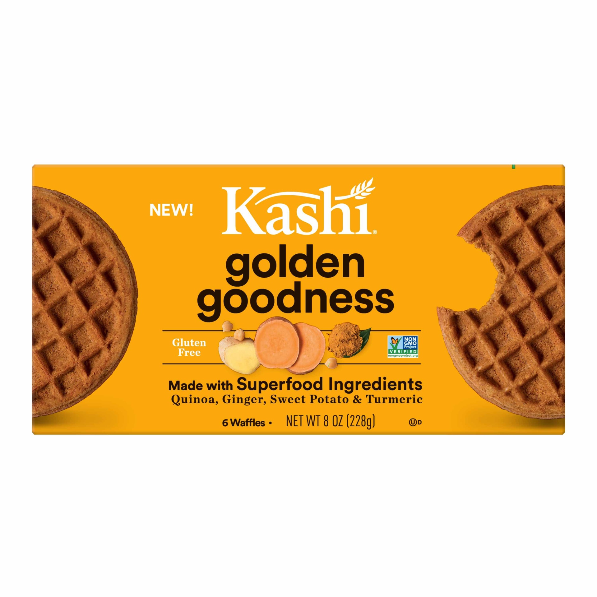 slide 3 of 7, Kashi Golden Goodness Waffles, 6 ct