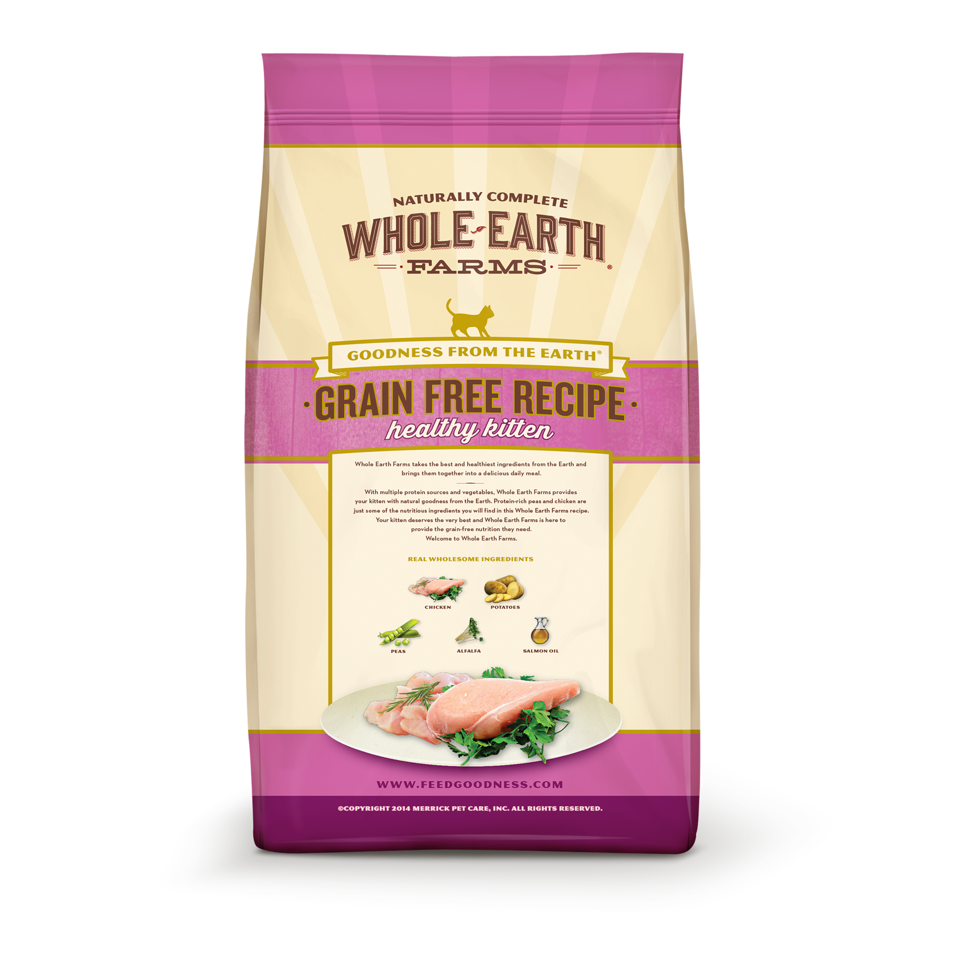 slide 2 of 2, Whole Earth Farms Grain Free Recipe Healthy Kitten Dry Cat Food - 2.5 lb Bag, 2.5 lb