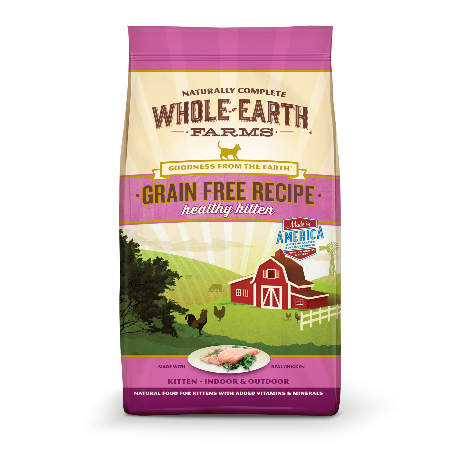 slide 1 of 2, Whole Earth Farms Grain Free Recipe Healthy Kitten Dry Cat Food - 2.5 lb Bag, 2.5 lb