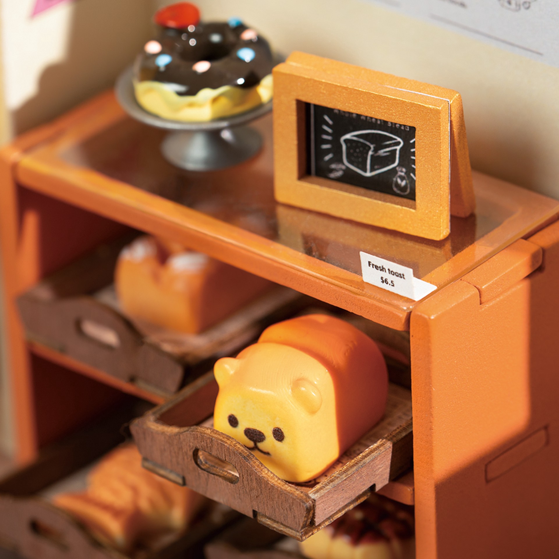 slide 14 of 14, Robotime Rolife Becka's Baking House Diy Miniature House Kit, 6.18 in x 5.87 in x 8.46 in